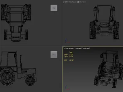 Tractor Low Poly Low-poly 3D model