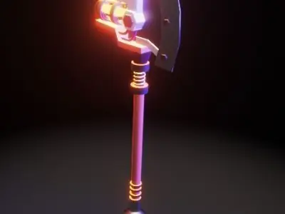 Steampunk AXE Low poly Low-poly 3D model