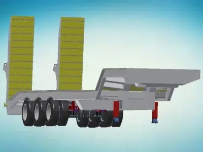 Low Bed Semi Trailer 3D print model