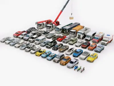  Low Poly City Generic Vehicles v01 