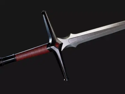 The sword will Low-poly 3D model