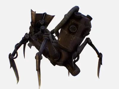 Arthropod Metal Crab Insect Robot Game Character Low-poly 3D model purchase