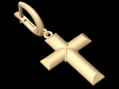 Cross Hoop Earing 3D print model