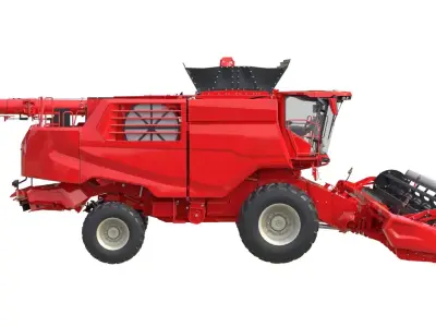 Combine Grain Harvester Low-poly 3D model