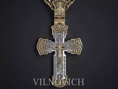 ORTHODOX CROSS WITH THE FACES OF SAINTS  3D print model