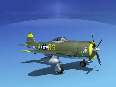 Republic P-47D Thunderbolt V05 3D model