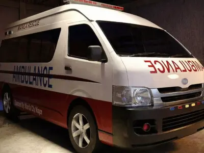 Manila Ambulance Van  3D Model Low-poly 3D model