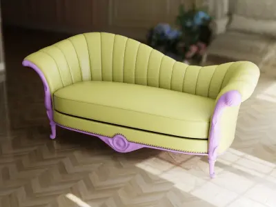 Furniture Sofa Chaise Lounge Low-poly 3D model
