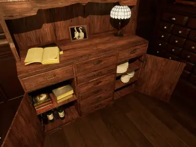 China Cabinet Low-poly 3D model