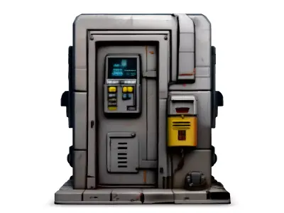 SciFi Utility Kiosk Game Asset Low-poly 3D model