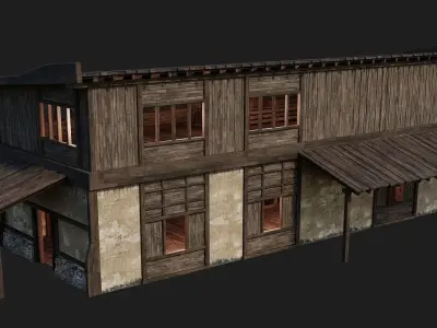 Old Building 4K Textures GameReady 177 Low-poly 3D model