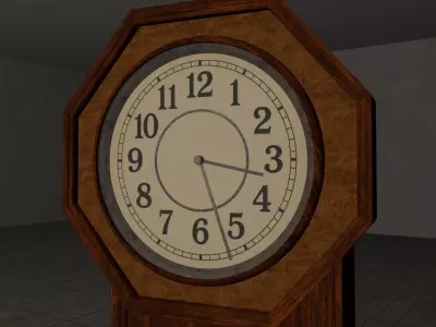 Japanese Antique Clock 3D Model Low-poly 3D model