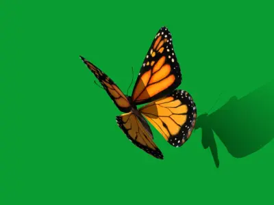Monarch Butterfly Insect Low-poly 3D model