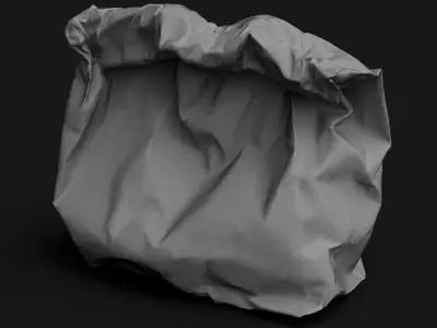 crumpled paperbag fastfood trash pt2 photogrammetry Low-poly 3D model