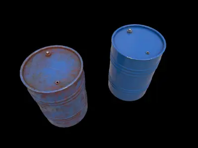 Oil Barrel Low-poly 3D model 3