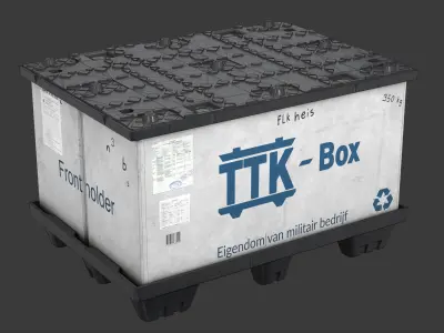 Military cargo container Low-poly 3D model