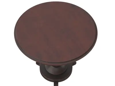 Antique Italian Walnut Wood Round Table 3D model