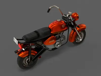 Stylized Cartoon Bike Low-poly 3D model