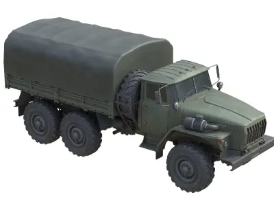 Ural 4320 Military Truck Low-poly 3D model