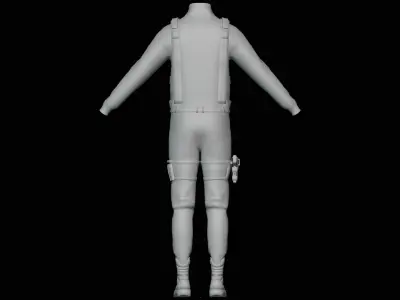 Tactical Military Outfit Game Ready 4K Textures PBR Low-poly 3D model