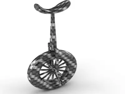 Unicycle 3D Model Sports Outdoors Acrobatic Single Wheel  3D print model