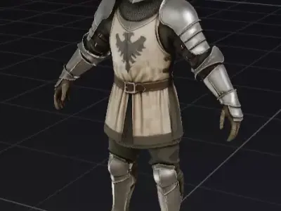 Medieval Soldier 3D Model Full Body OBJ STL GLB 3D model