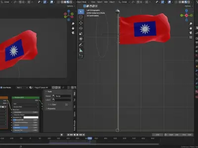 Animated Taiwan Flags  3D model