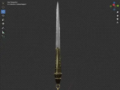 Fantasy Dagger 2  Low-poly 3D model