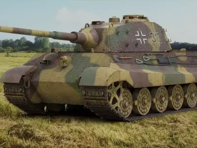 Tiger II tanks Low-poly 3D model