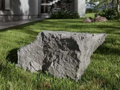  Cool Toned Jagged Pointy Large Rock Boulder Model 
