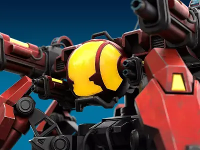 Sci-Fi Quadruped Combat Robot 3D model