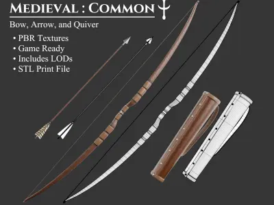 Medieval Collection Common Essential Weapons 3D Model Pack