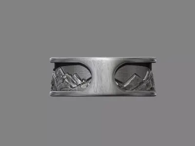 Sky Mountains Rock landscape Nature Wedding Ring 3D print model
