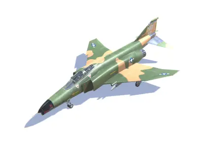 F-4 Phantom II Jet Fighter Aircraft Low-poly 3D model