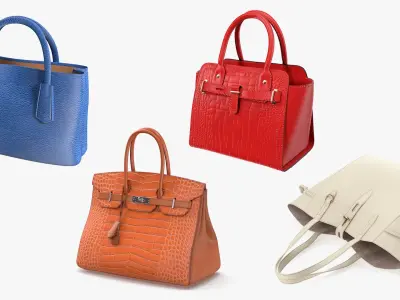 Women Leather Bags Collection 3 3D model
