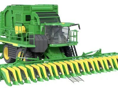 John Deere CS770 Cotton Stripper Low-poly 3D model