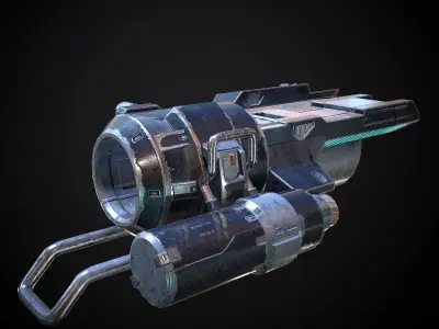 Low poly gun weapon Low-poly 3D model