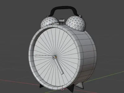 Minimal vintage alarm clock 3D model