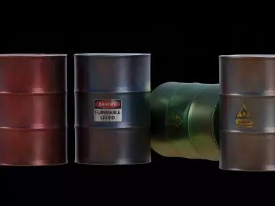 Oil Barrel Low-poly 3D model shop