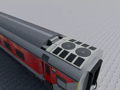 Realistic LHB TIER 3RD AC COACH of Indian Railways No interiors 3D model