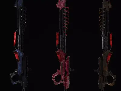 Stylized LowPoly Gameready gun Free low-poly 3D model