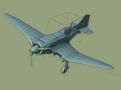 P-100 Avenger generic WW2 fighter - FREE Free low-poly 3D model
