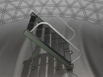 Sci-Fi Stairs - 20 - Green Version Low-poly 3D model