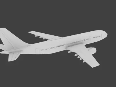 3D Boeing Jumbo Jet  Low-poly 3D model