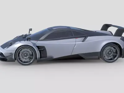 Low Poly Car - Pagani Huayra BC Low-poly 3D model