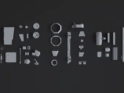 Kitbash Kit - 50 Original Star Wars Parts  3D model