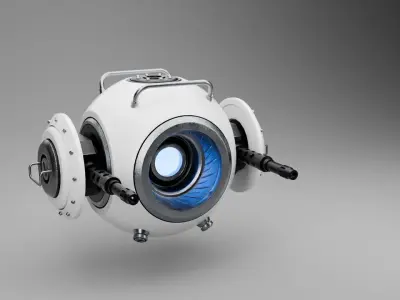 futuristic drone  Low-poly 3D model