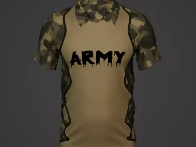 Military Soldier Clothing T-shirt Low-poly 3D model 86