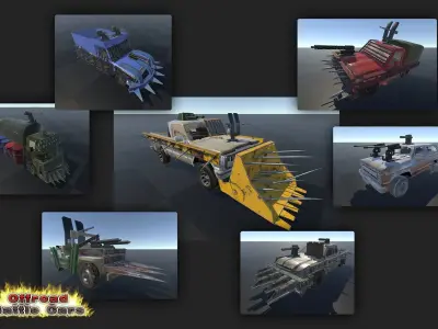 Unity Offroad Battle Cars Low-poly 3D model