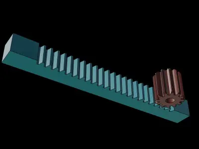 Animated Gears 7 3D model